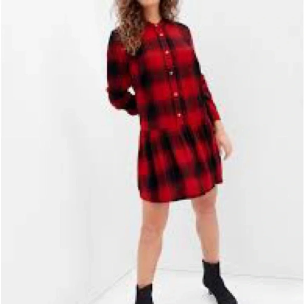 GAP Dress – XS – Red & Black Plaid Shirt Mini Dress